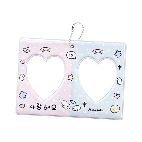 Acrylic Photocard Holder,Cute Credit Card Sleeve Pendant Keychain Badge Holder