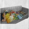 thumbnail image 5 of Aunt Soft Flannel Fleece Blanket, Cartoon Pattern of Adults and Children Posing and Smiling at the Camera Outdoors Print, Cozy Plush for Indoor and Outdoor Use, 50" x 70", Multicolor, by Ambesonne, 5 of 5