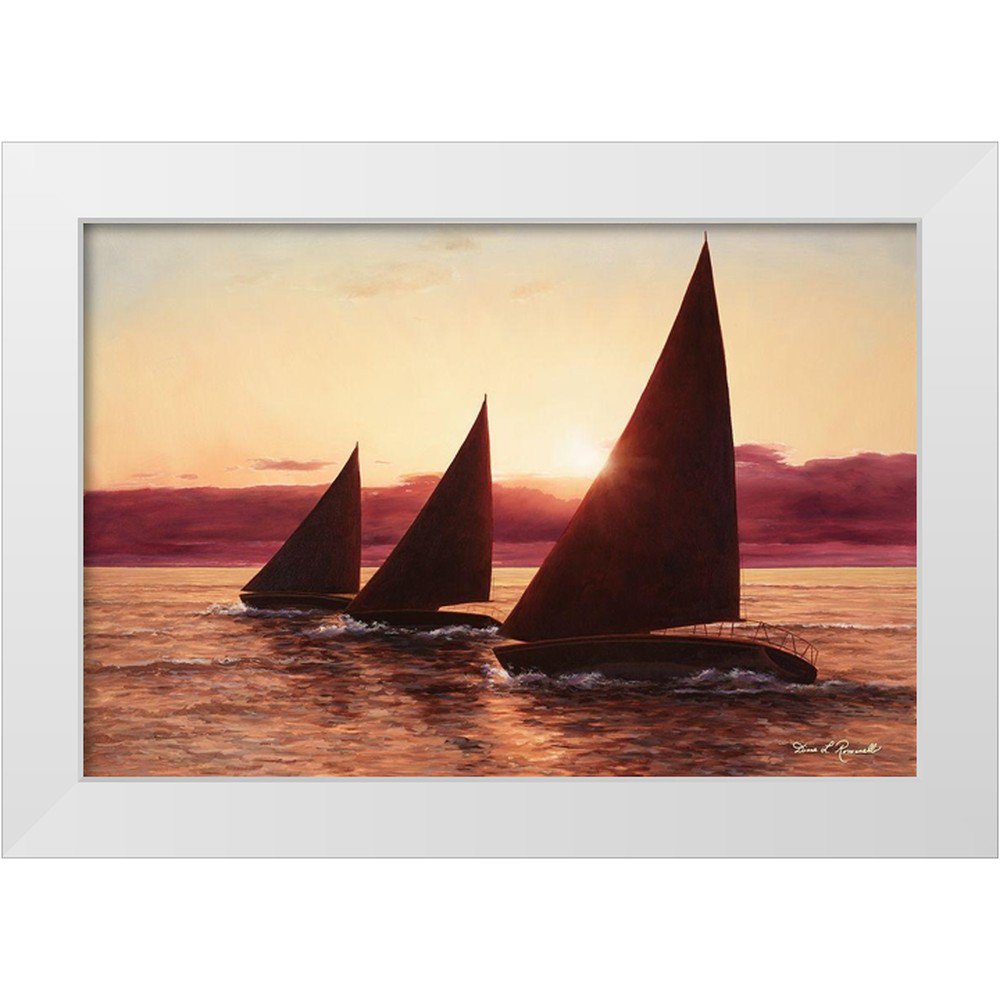 Romanello Diane 18x13 White Modern Wood Framed Museum Art Print Titled - Evening Sails