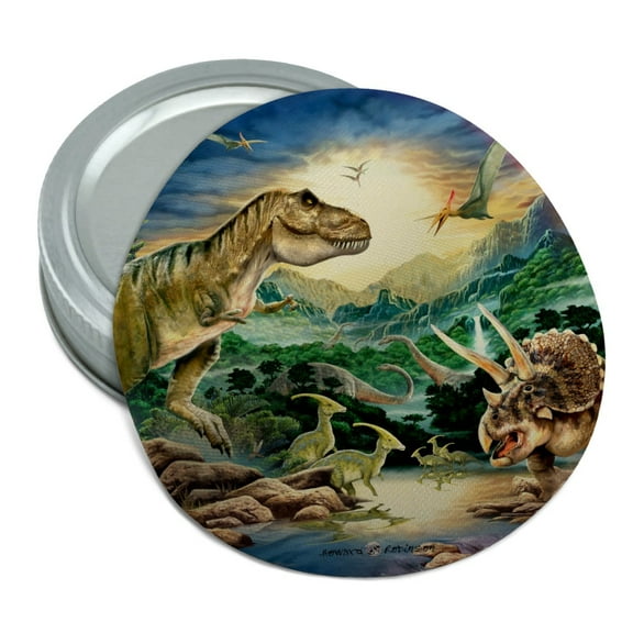 Tyranosaur T-Rex Jurassic Sunset Round Rubber Non-Slip Jar Gripper Lid Opener