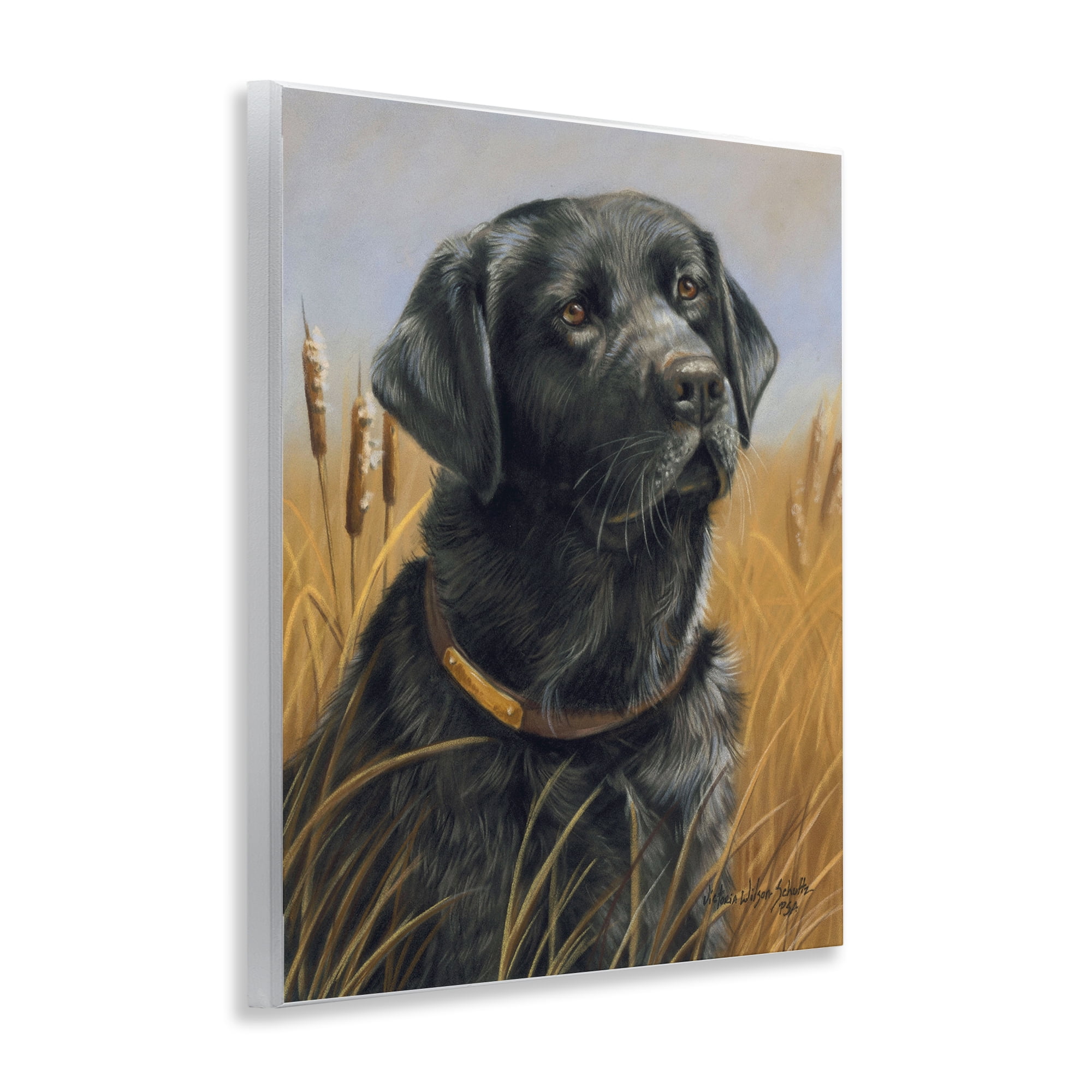 Stupell Industries Black Lab in Nature Animals Painting Unframed Art Print Wall Art, 11 x 14