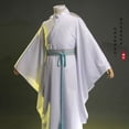 thumbnail image 4 of Disfraz de cosplay de Xie Lian, disfraz de anime Tian Guan Ci Fu, pelucas Xielian, sombrero de bambú, zapatos, accesorios, traje de anime Han Fu blanco para Halloween, 4 of 5