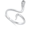 thumbnail image 4 of Bling Snake Clear Cubic Zirconia Ring .925 Sterling Silver Band White Jewelry Female Male Size 4, 4 of 4