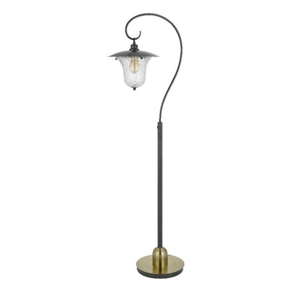 Lem 65 Inch Floor Lamp- Classic Lantern- Glass Shade- Bronze Metal Finish