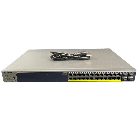 Restored Netgear GS728TPP Gigabit PoE+ Smart Managed Switch  High-Power 384W (Refurbished)