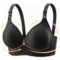 thumbnail image 2 of Njagoc3 Wireless Bras for Women Plus Size Breathable Gathered Non Magnetic Thin Cup Everyday Support Bra, 2 of 6