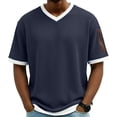 thumbnail image 3 of ZUKMRJPC Mens T-Shirts V Neck Short Sleeve Waffleknit Summer Tops Casual Loose Fit Lightweight Pullover Tees Tops with Zipper Pocket, 3 of 8