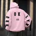 thumbnail image 5 of QHFBli Breathable Men's Hoodie Mens Letter Print Hooded Sweatshirt Streetwear Pullover Loose Fit Comfortable Blend Fabric for Fall Winter Season Daily Casual Wear RD1 L, 5 of 5