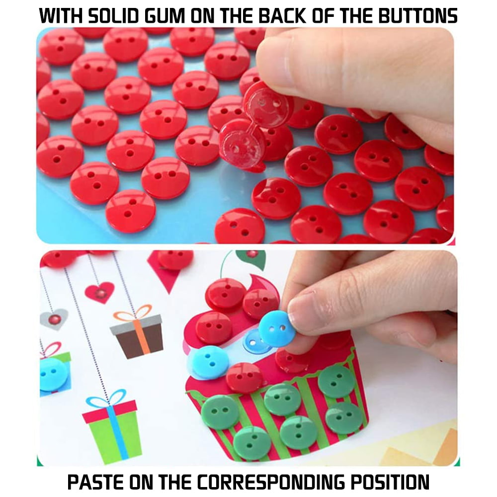 NUOBESTY Kids Sticky Buttons Diamonds Paintings Mosaic Sticker Art Sticky DIY Handmade Art Kits 