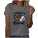 thumbnail image 1 of Blusas de Manga Corta para las Mujeres Imprimir Cuello Redondo, Camiseta Casual para Primavera Verano Diario, 1 of 3