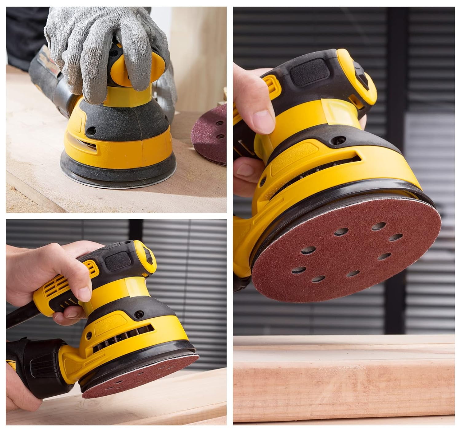 SATC 150Pcs 5" 8-Hole Dustless Hook and Loop Sanding Discs 240 Grit Sandpaper for Polishing