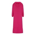 thumbnail image 6 of IROINNID Maxi Dress for Women Hooded Winter Warm Color Long Sleeve Pocket Long Dress Savings,Hot Pink, 6 of 6