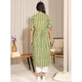 thumbnail image 5 of Janasya Indian Women's Green Cotton Block Printed Gathered Maternity Kurta, 5 of 5