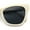 Ivory - Black, variant on Womens Oversized Horn Rim Cat Eye Retro Fashion Plastic Sunglasses All Black