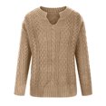 thumbnail image 4 of Lindreshi Sweaters for Women Trendy Clearance Women Long Sleeve Solid Color V Neck Top Casual Loose Knitted Sweaters Blouse, 4 of 8