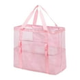 thumbnail image 2 of SPOORYYO Large Capacity Transparent Mesh Storage Bag – Durable Nylon Toy Organizer, Swimsuit & Beach Bag with Handles, Travel Storage for Miscellaneous Items, 2 of 6