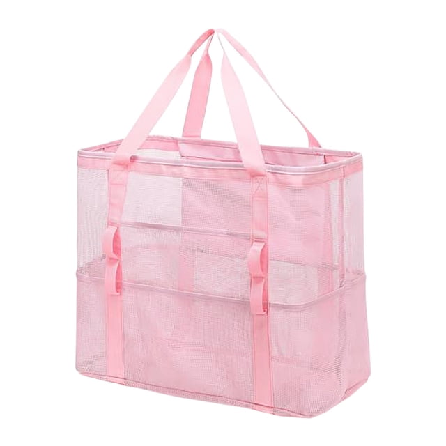 Mesh Beach Bag,Large Capacity Storage Bag Transparent Mesh for Toy Swimsuit Beach Crossbody