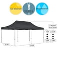 thumbnail image 3 of Black 10x20 Instant Canopy Tent and 4 Side Walls - Commercial Grade Aluminum Frame with Water-Resistant Canopy Top and Sidewall - Bag and Stake Kit Included (5 Color Options), 3 of 7