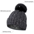 thumbnail image 4 of Bonnet et Foulard de Ski en Tricot à Pompons Chauds pour Femmes et Filles, 4 of 6
