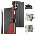 thumbnail image 4 of Funda cartera GANGXUN para Samsung Galaxy S25 FE , cuero PU con tarjetero, cremallera, correa de mano, soporte y protección 1339°, 4 of 6
