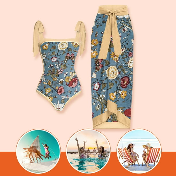 Traje De Baño Damas Traje de baño de playa Mujer con cordones y vestido para deportes acuáticos (S) Amarillo 2 piezas Ndcxsfigh Para Estrenar