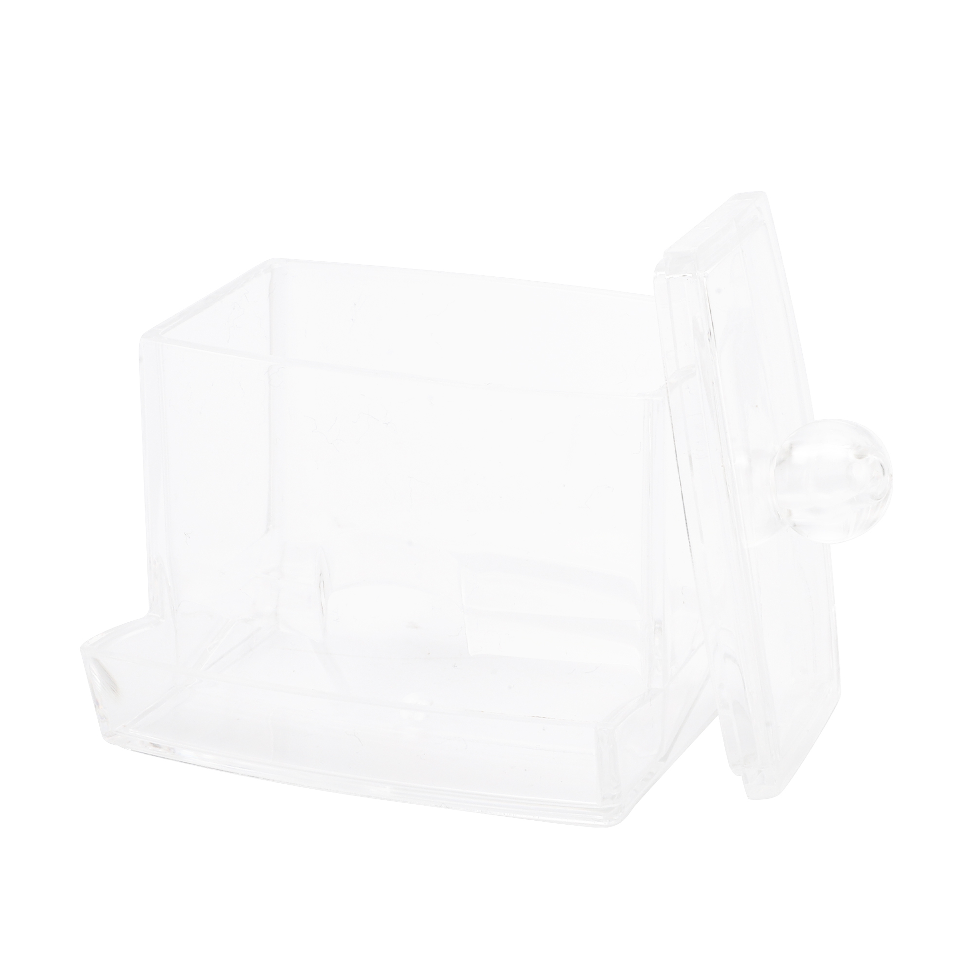 Unique Bargains Square Cover Plastic Cotton Swab Jar for Bathroom Laundry Rooms Clear 1 Pc