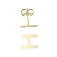 thumbnail image 4 of JewelStop 14K Yellow Gold 6.4x5.5mm Polished Initial-H Post Earrings With Push Back Clasp, 4 of 5