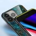thumbnail image 7 of Unique Light Thin Stylish Glossy Marbled Tempered Glass Phone Case for iPhone 14 13 12 11 8 7 6 S SE X XS XR Plus Pro Max Mini Back Cover. Cool Exquisite Dropproof Bumper(Black B,6/6S), 7 of 7