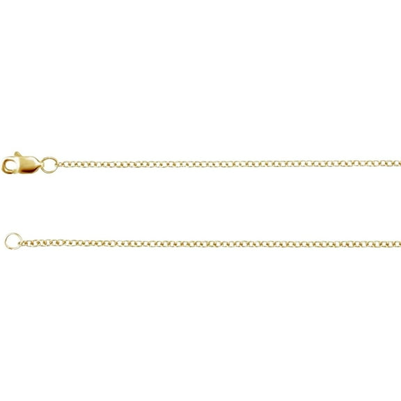 14k Yellow Gold 1.5mm Solid Cable 18 Inch Chain Chain Necklace for Women and Men - 2.6 Grams