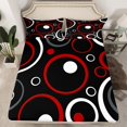 thumbnail image 2 of Erosebridal Ensemble de Draps à Motif Géométrique Tourbillon Cercle Spirale Format Double, Ensembles de Literie Noir Rouge Blanc Format Double 4 Pcs, 2 of 7