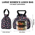 thumbnail image 5 of Pioneer Flower Floral Print Pattern Drawstring Lunch Bag Women - Drawstring Lunch Bag Insulated for Work Office - Stain-Resistant Large Lunchbags for Women with Multi-Pockets, 5 of 6