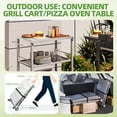 thumbnail image 4 of YODOLLA Foldable Outdoor Grill Cart 3 Tiers Stainless Steel Rolling Cart with Wheels Metal Utility Storage Trolley,Silver, 4 of 13