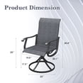 thumbnail image 6 of Vicllax Outdoor Dining Chair Patio Swivel Chairs Set of 2 Rocking Metal Textilene Fabric, Graphite, 6 of 6