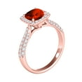 thumbnail image 4 of Aonejewelry 0.95 Ct. Ttw Diamond and Cushion Cut Garnet Ring in 10K Rose Gold, 4 of 4