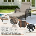 thumbnail image 3 of HOMEDIARY Outdoor Wicker Chaise Lounge Chair with Side Table, All-Weather Patio Lounger Chaise Sunbathing Reclining Chairs with Armrest & Pillow, 6-Position Adjustable Rattan Lounger Chair Set, Beige, 3 of 7