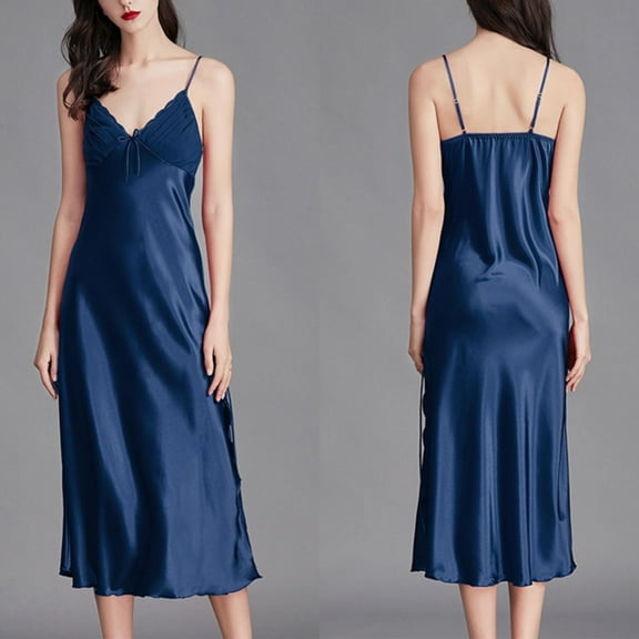 Large Size Suspender Nightdress Female Summer Women Ice Silk Silk Nightdress plus Size Nightgowns Knit Nightgown Womens Sleepwear Dress Woman Night Wear Women Sleep Shirt Cool Nights Pajamas for Women