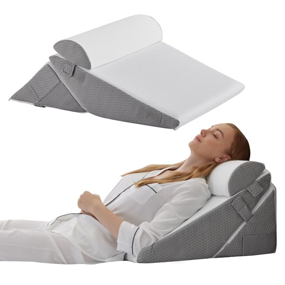 Juego de almohadas ortopédicas en forma de cuña Bedluxe, cabecero Bedluxe, 3 unidades