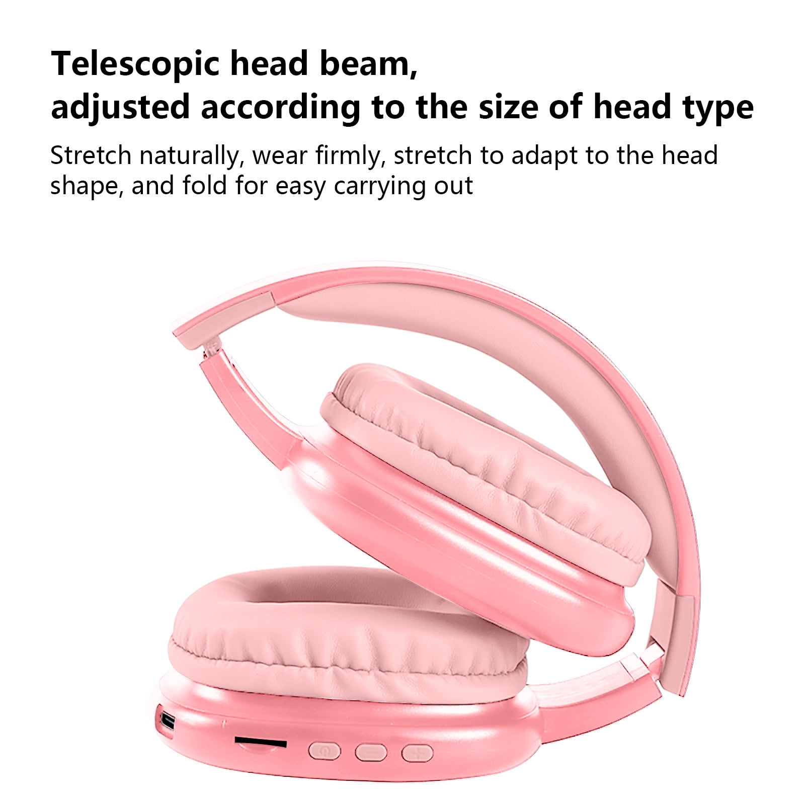 Wireless Headset with Mic for Work, Bluetooth Headset with AI Noise Cancelling Microphone, 65Hrs Working Time Wireless Headset with Microphone for Work from Home/PC/CallCenter/Computer/Laptop(Pink)