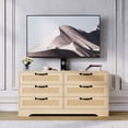 thumbnail image 1 of EDTara Entertainment Center With Tv Mount, 47.2" Rattan-Front 6-Drawer Dresser for 32–85" Televisions, 1 of 8