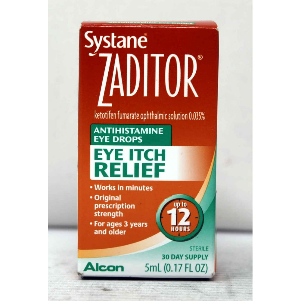 Zaditor Antihistamine Eye Drops 0.17 fl oz (5 ml) Pack of 3 Walmart