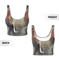 thumbnail image 5 of Fotbe Elephant in Smoke Pattern Womens' Sports Bra Longline Wirefree Padded with Medium Support Sports Moisture-Wicking Workou Vest,Tank Top-XX-Large, 5 of 7