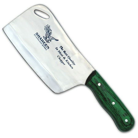 Classic Stainless Steel Meat Cleaver - Meat Cleaver Green Frost Wood Handle