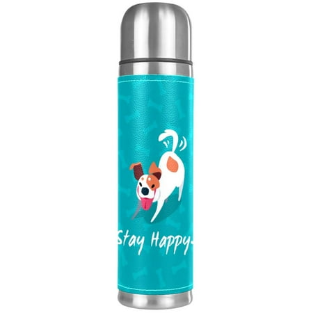 

Dog Aqua Quote Stay Happy Pattern Premium Insulated Water Bottle - Water Mug with Food-Grade PP Vacuum Insulated Leak-proof BPA-Free