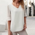 thumbnail image 4 of Raeneomay Oversized T Shirts for Women Casual Tops Fashion Women Short Sleeve Garment Comfortable Breathable V-Neck Blouses Tops, 4 of 5
