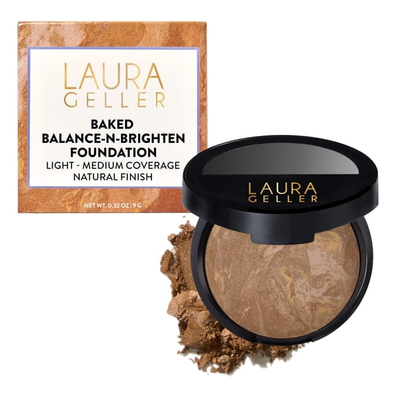 LAURA GELLER Baked Balance-n-Brighten Foundation, Award-winning weightless baked foundation; color-correcting to even tone. Made in Italy - Sand