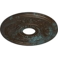 thumbnail image 3 of Ekena Millwork 16 1/8"OD x 3 1/2"ID x 7/8"P Genevieve Ceiling Medallion (Fits Canopies up to 3 1/2"), Hand-Painted Bronze Blue Patina, 3 of 6