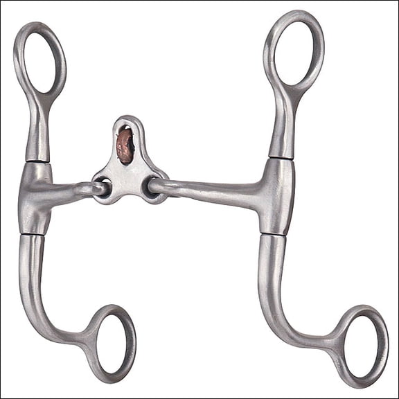 Hilason Brushed Stainless Steel Floating Spoon Bit 3-Pc Mouth With Copper Ring