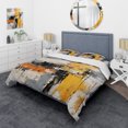 thumbnail image 1 of Designart "Yellow and Black Abstract Arrangement II" Abstract Bedding Covert Set - Abstract Yellow Modern Bed Set With 2 Shams, 1 of 6