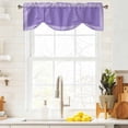 thumbnail image 3 of Purple Retro Greek Key Tie Up Valance Curtains for Windows, Kitchen Curtains Window Treatments, Geometric Greece Ancient Rustic Short Window Shades Valances for Bedroom Bathroom Cafe 42"x18", 3 of 8