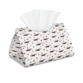 thumbnail image 2 of Lsque Dachshund Dog Printed Long Tissue Box Cover Holder, Facial Paper Organizer Dispenser,Triangle with Bottom Belt, PVC Leather Decorative Organizer, 2 of 9